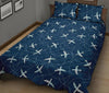 Airplane Print Pattern Bed Set Quilt-grizzshop