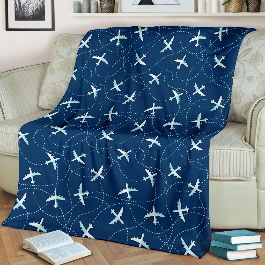 Airplane Print Pattern Blanket-grizzshop