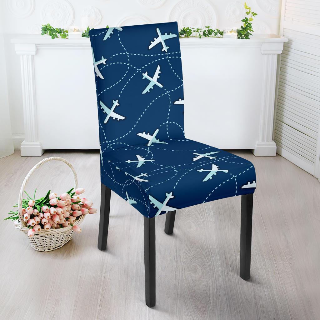 Airplane Print Pattern Chair Cover-grizzshop