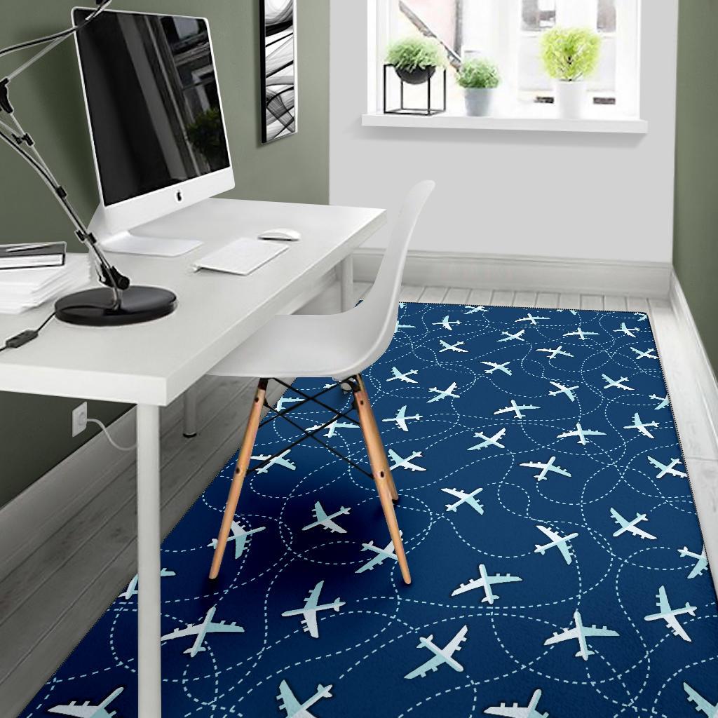 Airplane Print Pattern Floor Mat-grizzshop