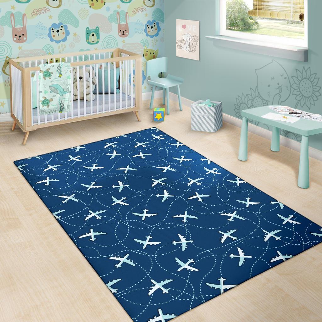 Airplane Print Pattern Floor Mat-grizzshop