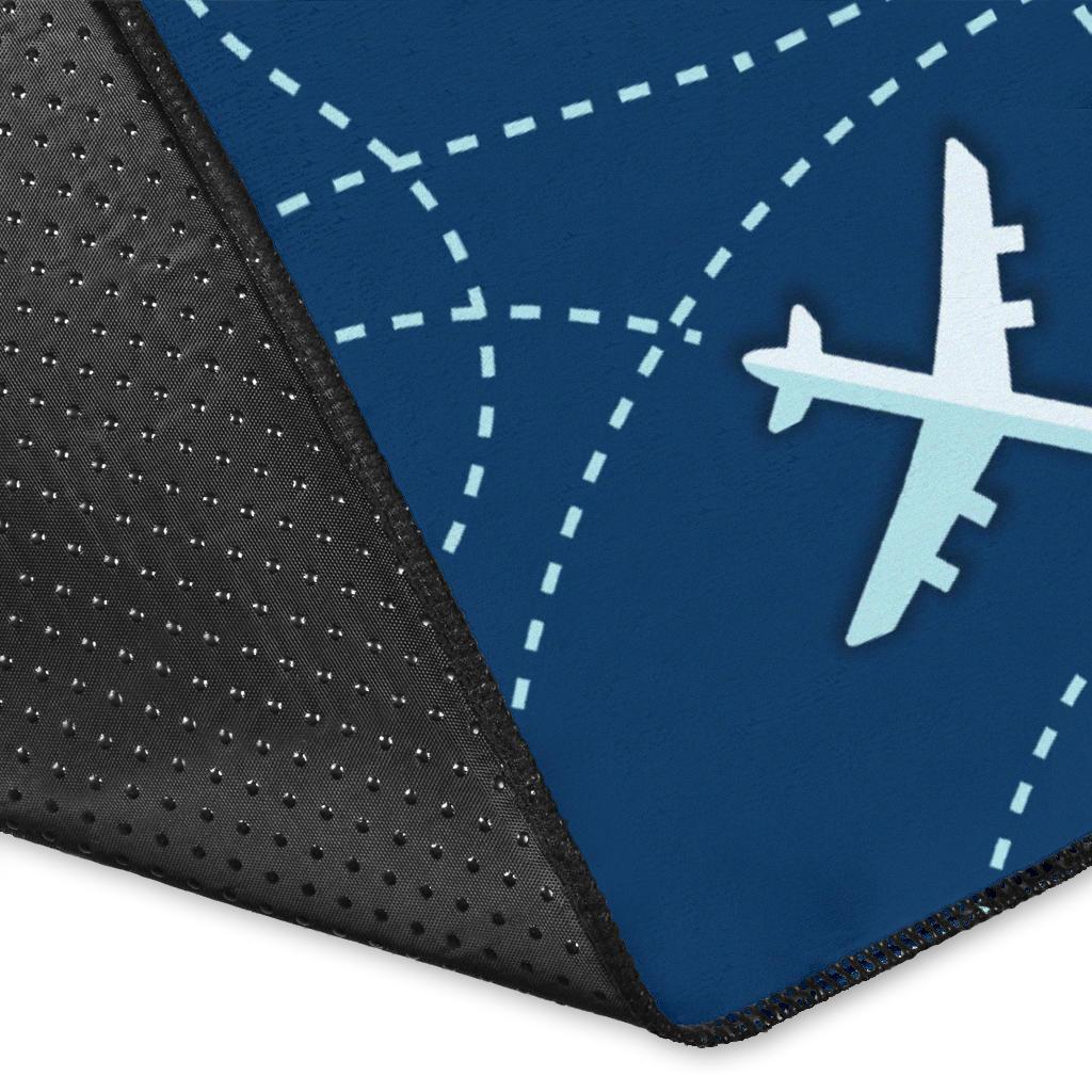 Airplane Print Pattern Floor Mat-grizzshop