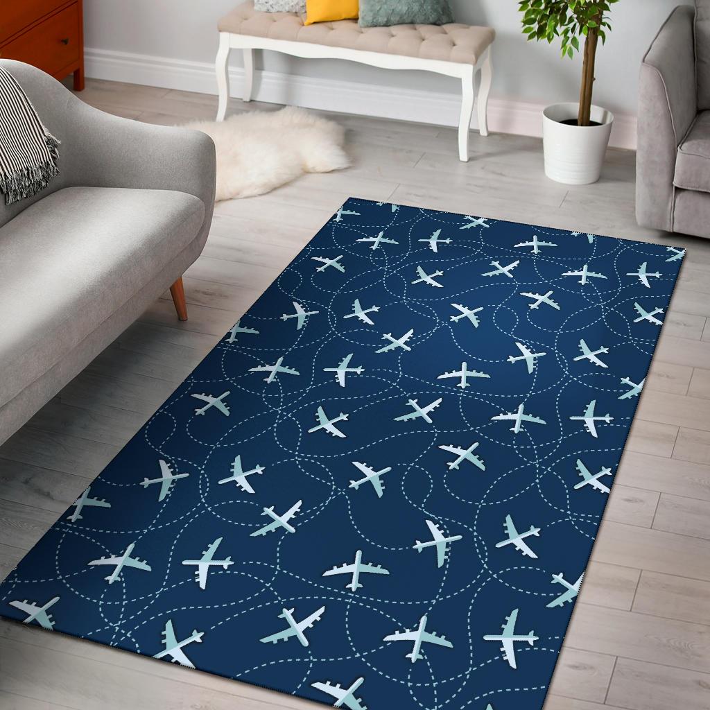 Airplane Print Pattern Floor Mat-grizzshop