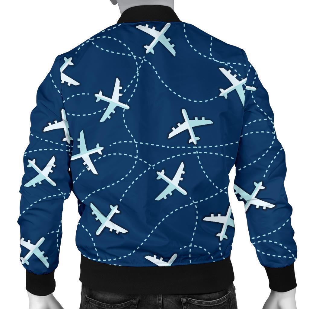 Airplane Print Pattern Men's Bomber Jacket-grizzshop