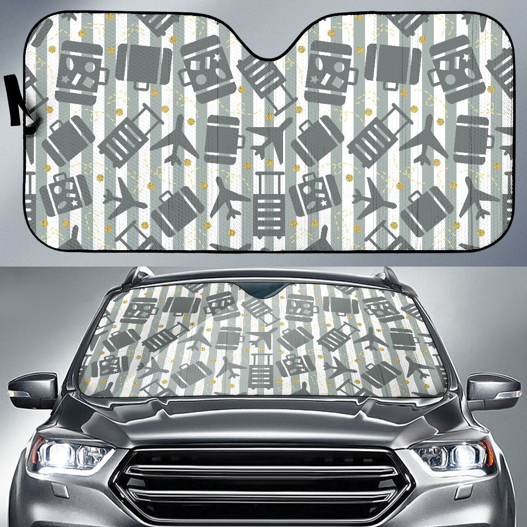 Airplane Luggage Pattern Print Car Sun Shade-grizzshop