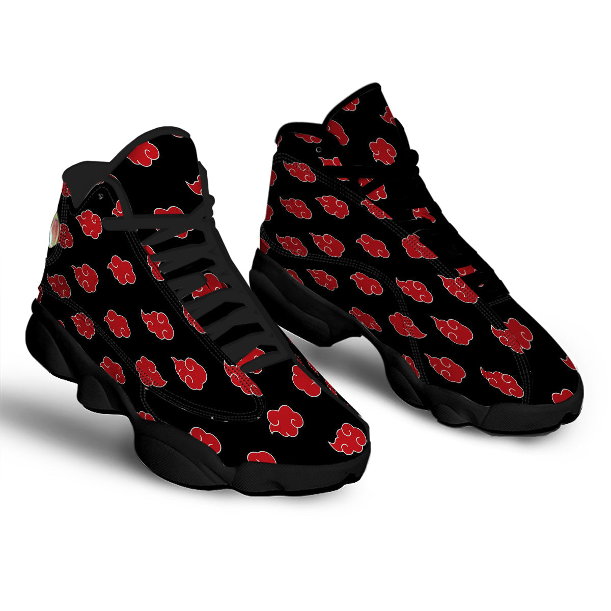 Akatsuki Print Pattern Black Basketball Shoes-grizzshop