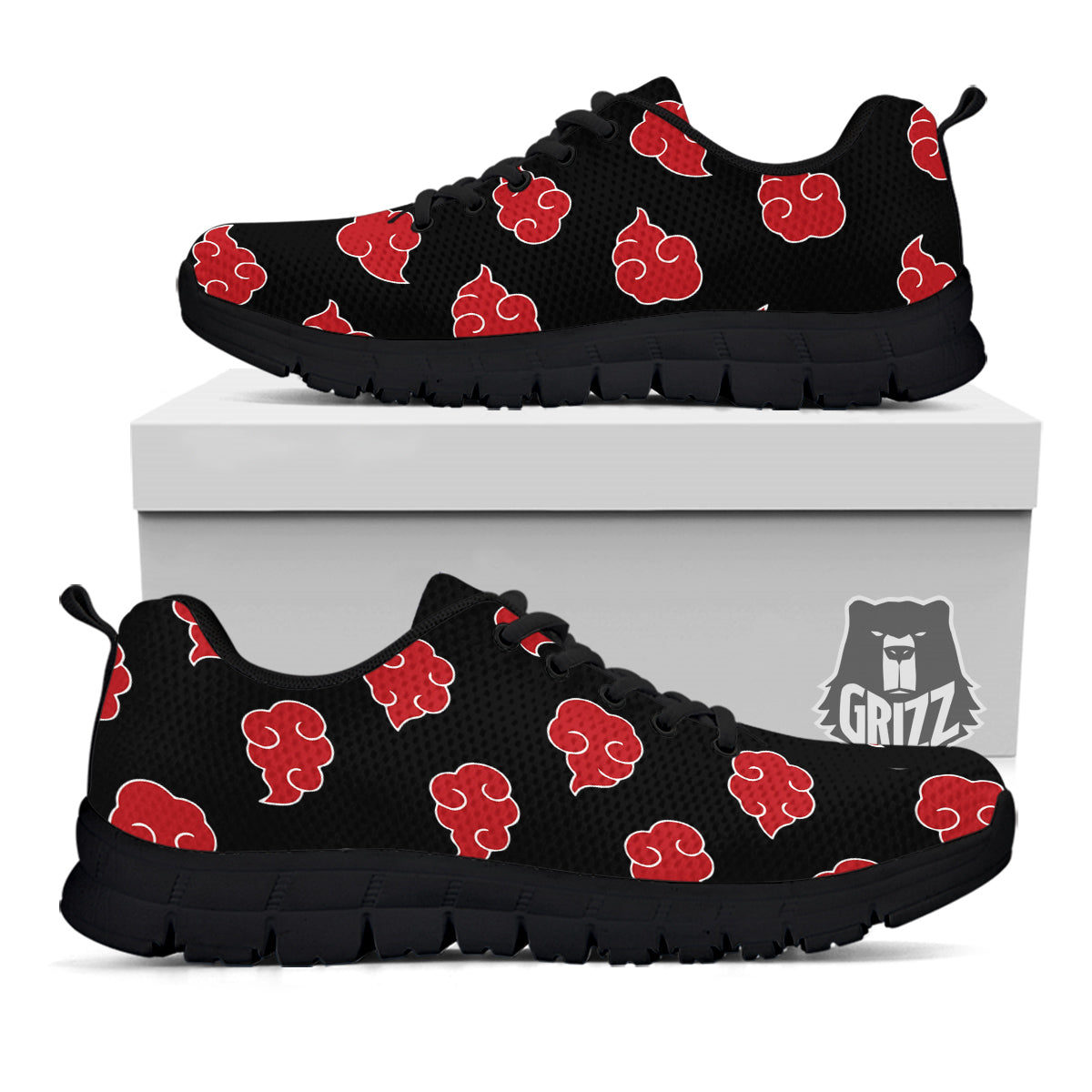 Akatsuki Print Pattern Black Sneaker-grizzshop