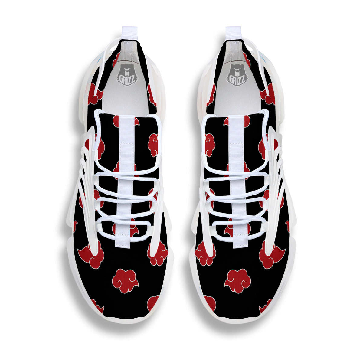 Akatsuki Print Pattern White Gym Shoes-grizzshop