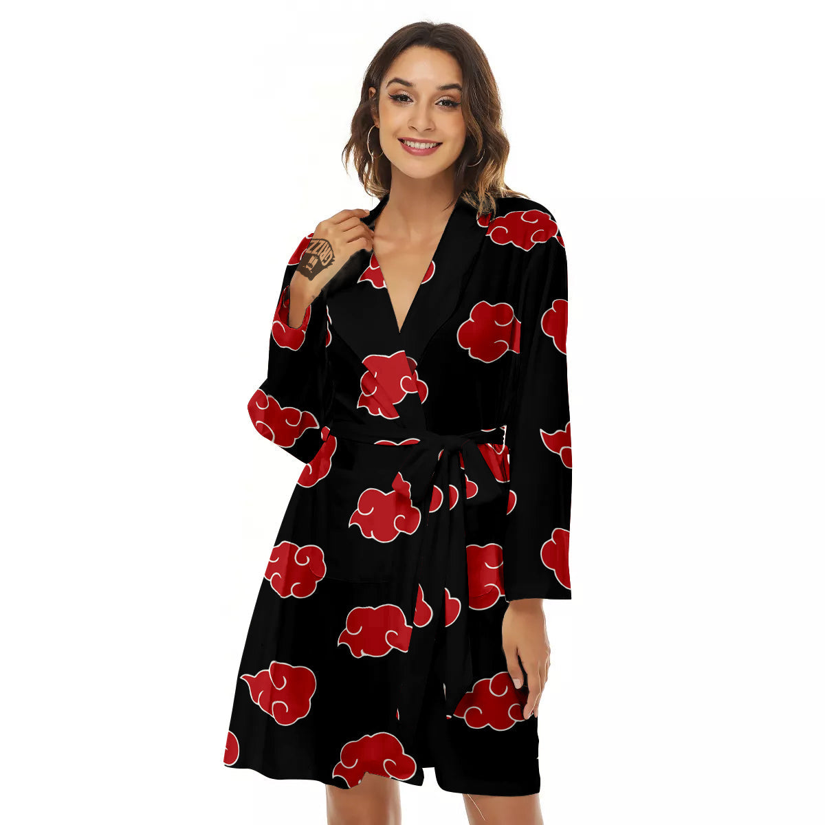 Akatsuki Print Pattern Women's Robe-grizzshop