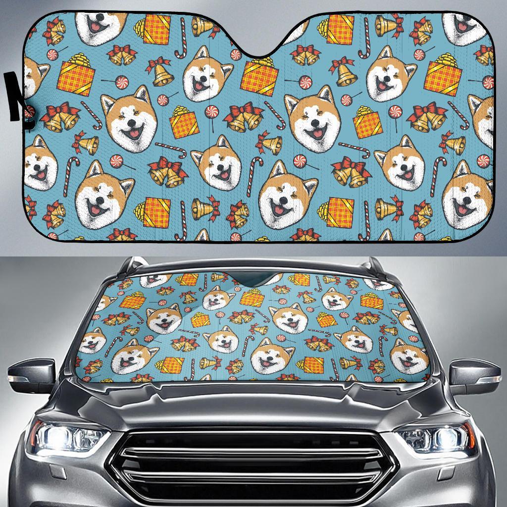 Akita Dog Pattern Print Car Sun Shade-grizzshop