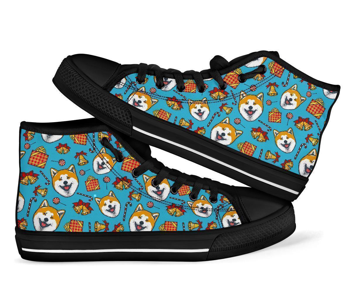 Akita Dog Pattern Print Men Women's High Top Shoes-grizzshop