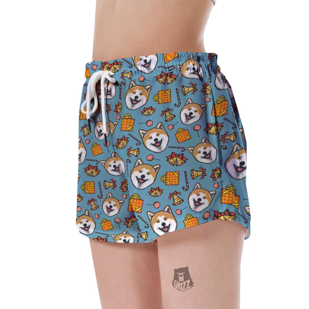 Akita Dog Pattern Print Women's Shorts-grizzshop