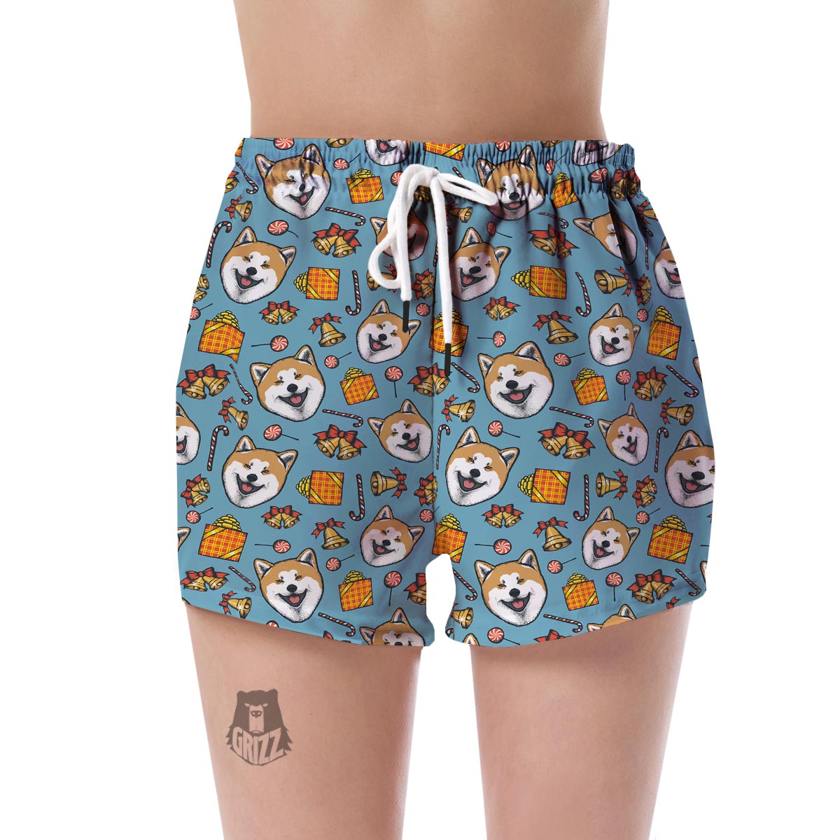 Akita Dog Pattern Print Women's Shorts-grizzshop