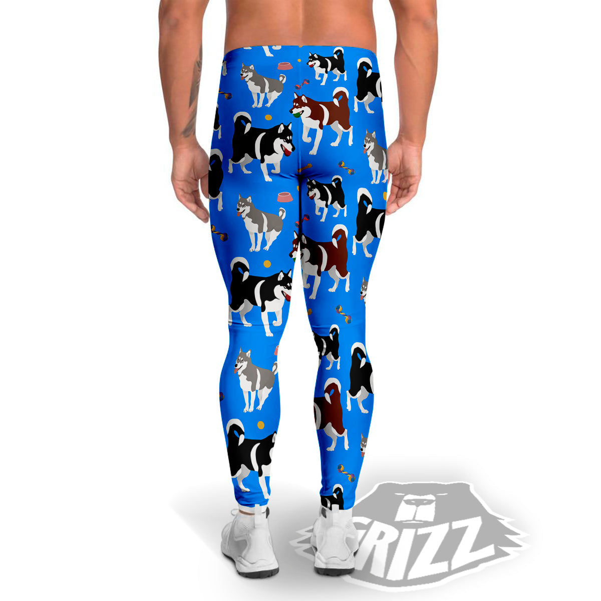 Alaskan Malamute Print Pattern Men's Leggings-grizzshop