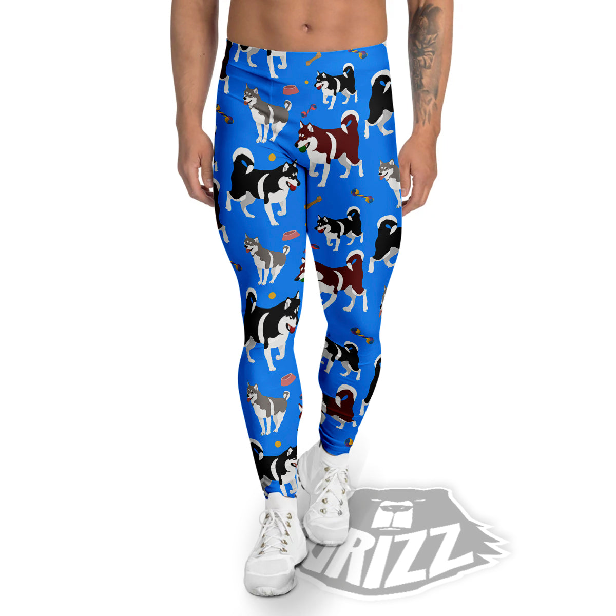 Alaskan Malamute Print Pattern Men's Leggings-grizzshop