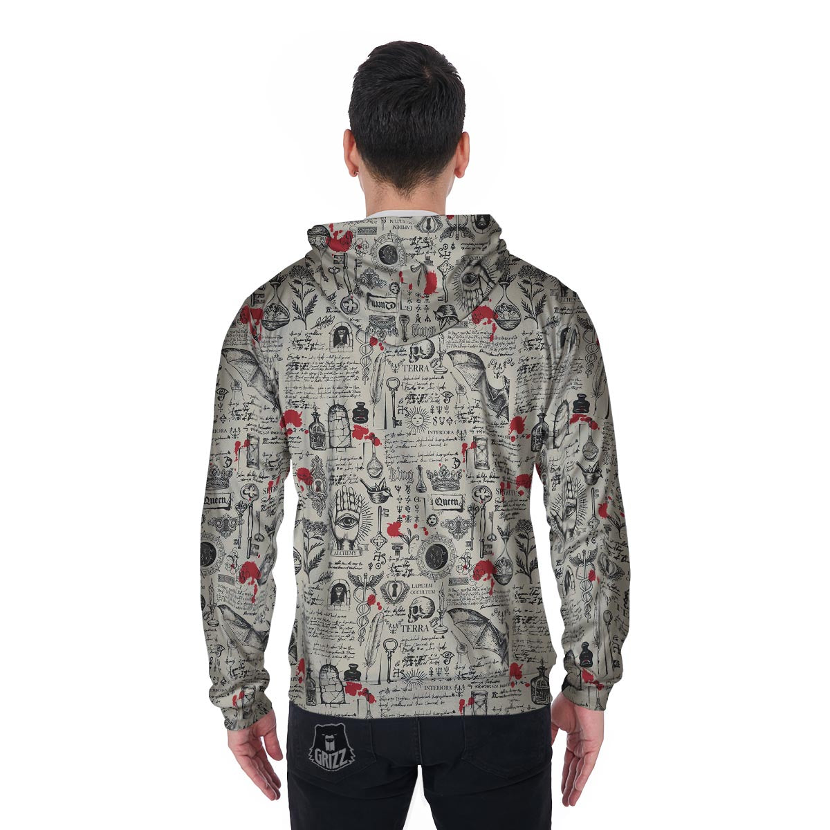 Alchemy Witchcraft Gothic Men's Zip Up Hoodie-grizzshop