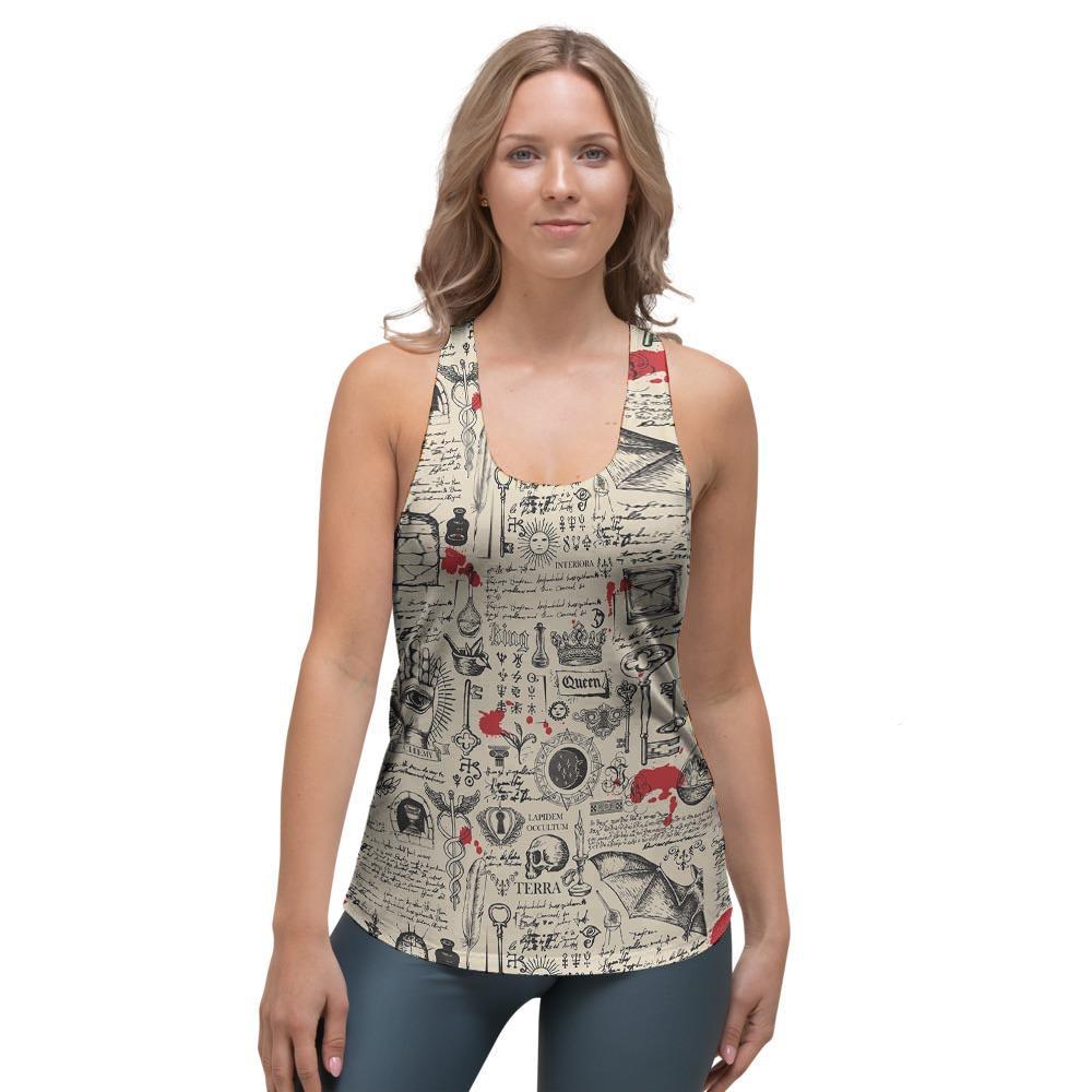 Alchemy Witchcraft Gothic Women's Racerback Tank Top-grizzshop