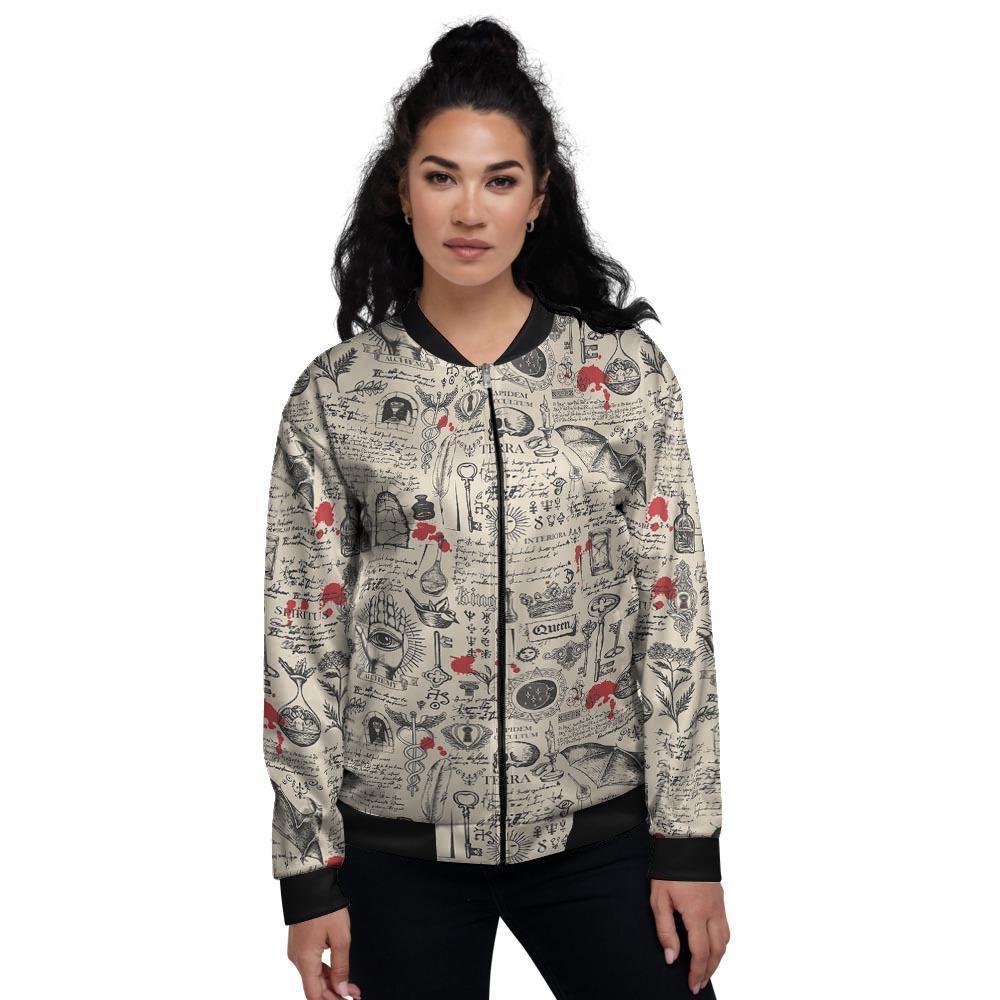 Alchemy Witchcraft Gothic Women's Bomber Jacket-grizzshop