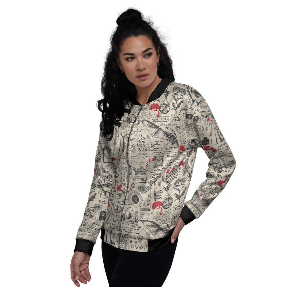 Alchemy Witchcraft Gothic Women's Bomber Jacket-grizzshop
