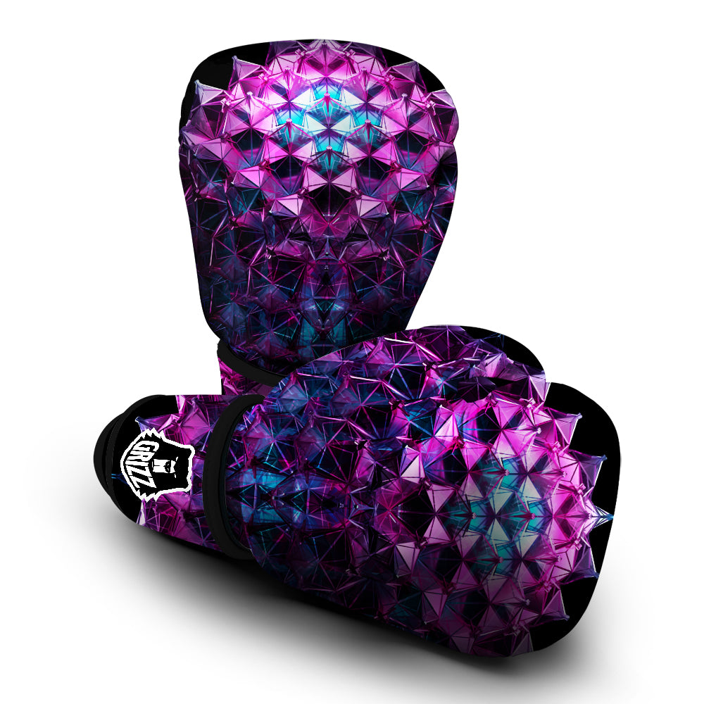 Alien Crystal Diamond Flower Print Boxing Gloves-grizzshop