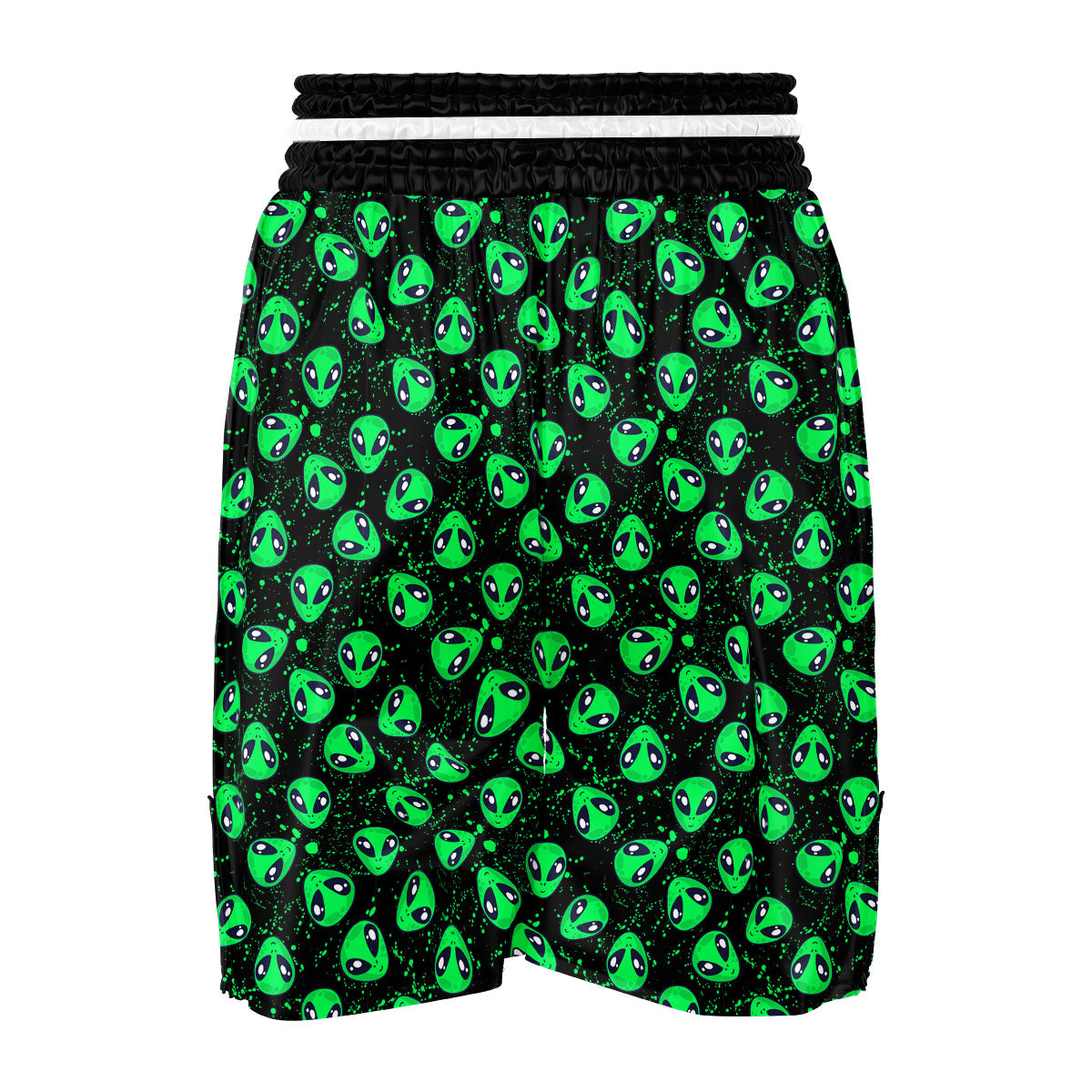 Alien Face Green Print Pattern Boxing Shorts-grizzshop