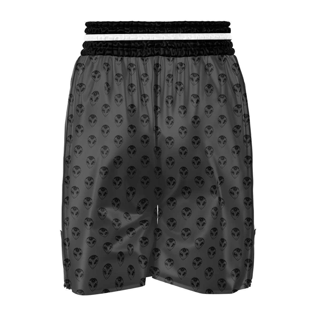 Alien Face Grey Print Pattern Boxing Shorts-grizzshop