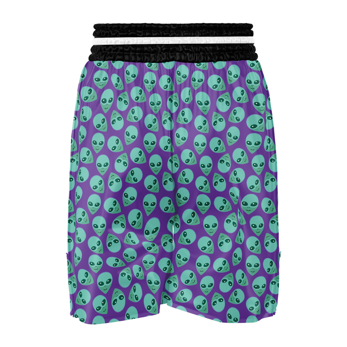 Alien Face Purple Print Pattern Boxing Shorts-grizzshop
