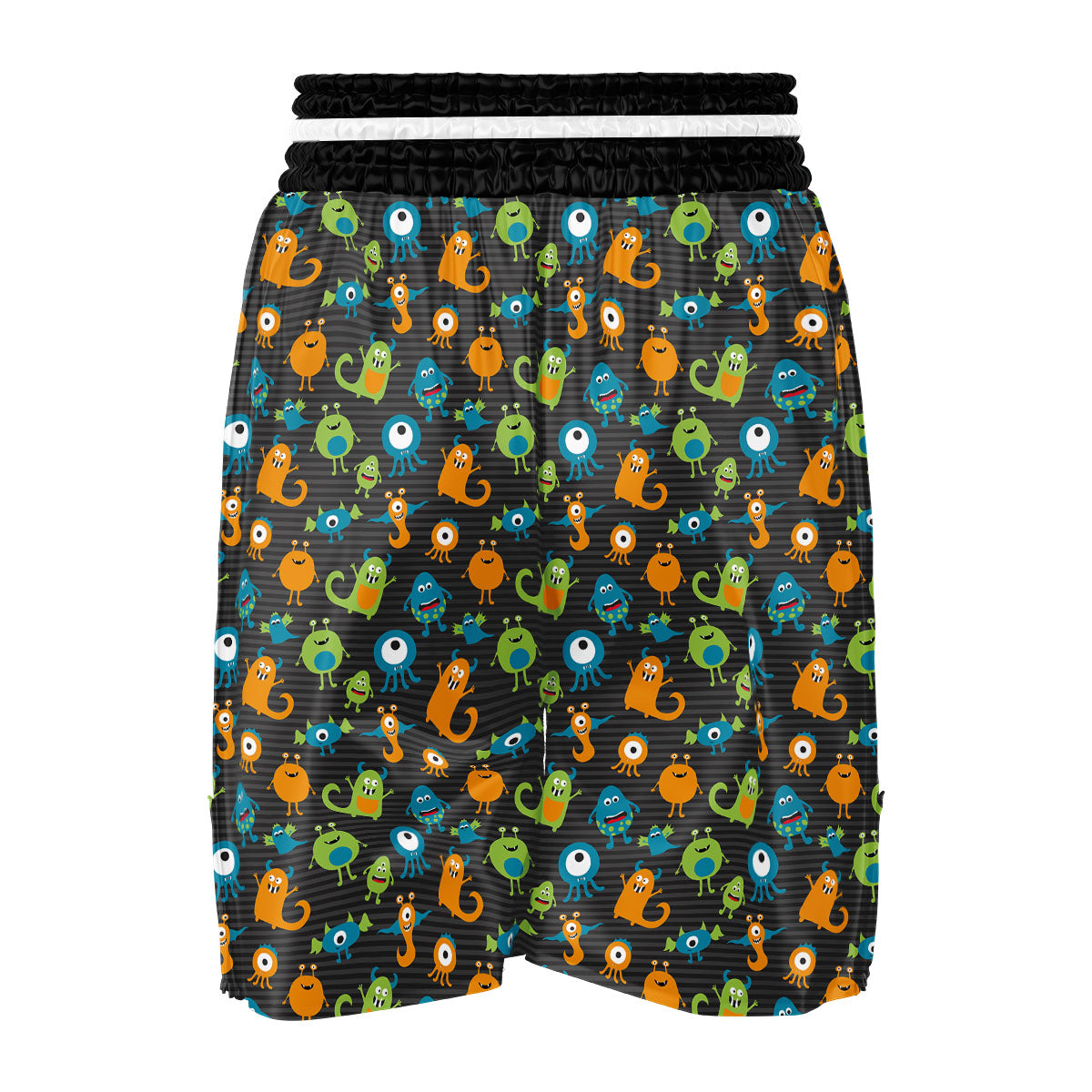 Alien Grey Striped Print Pattern Boxing Shorts-grizzshop