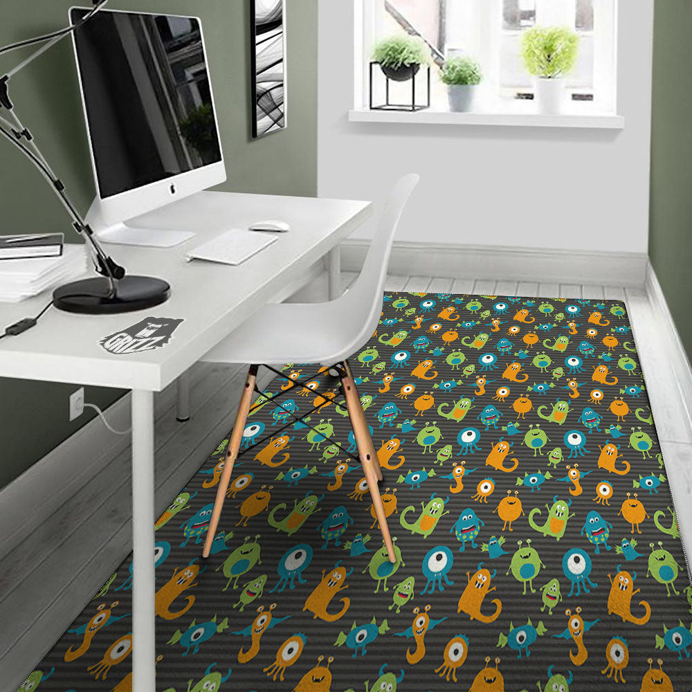 Alien Grey Striped Print Pattern Floor Mat-grizzshop