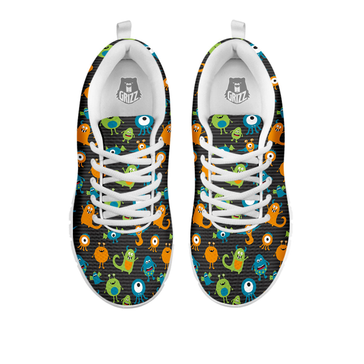 Alien Grey Striped Print Pattern White Sneaker-grizzshop