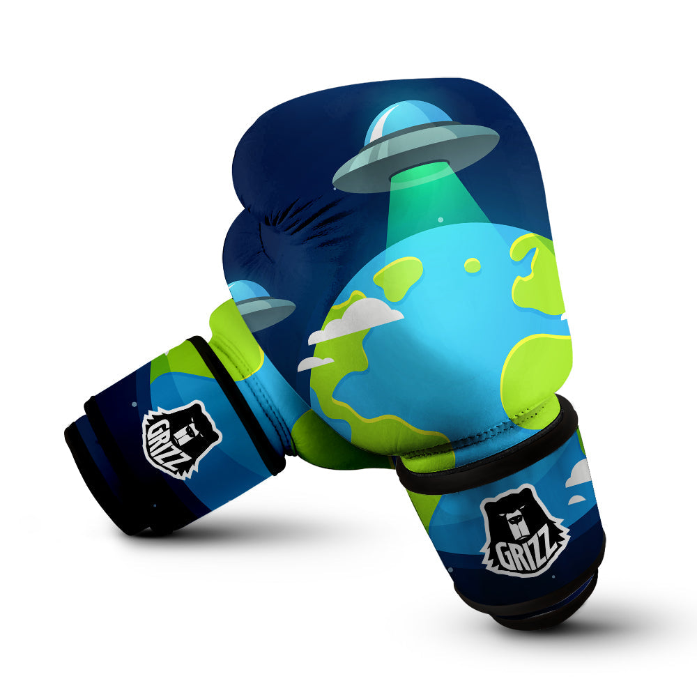 Alien Invasion And Earth Print Boxing Gloves-grizzshop