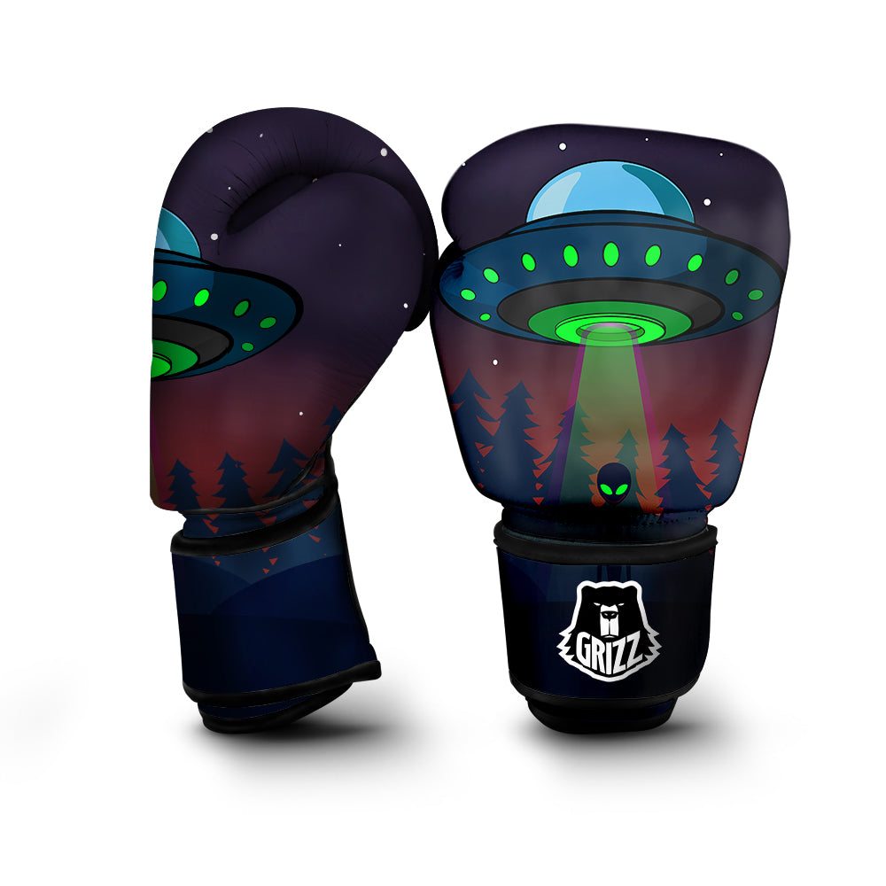 Alien Invasion On Earth Print Boxing Gloves-grizzshop