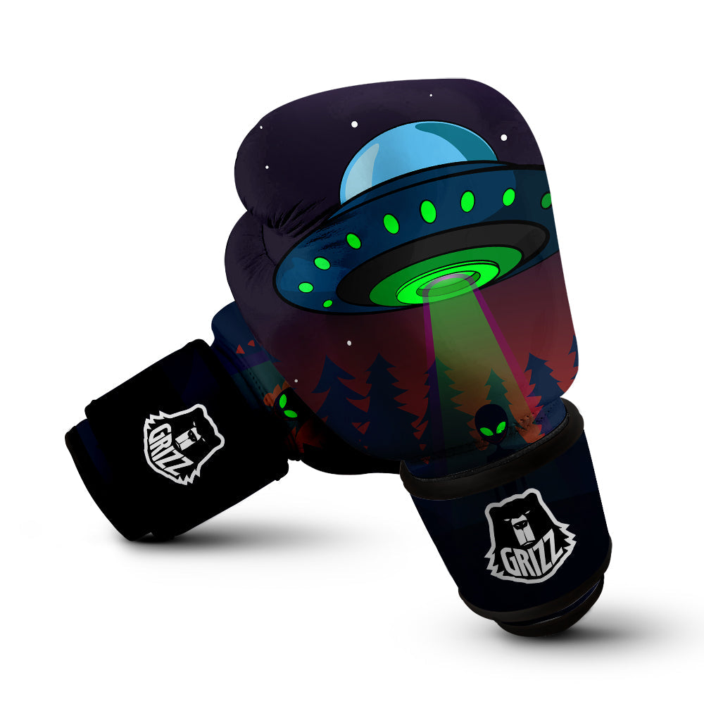 Alien Invasion On Earth Print Boxing Gloves-grizzshop