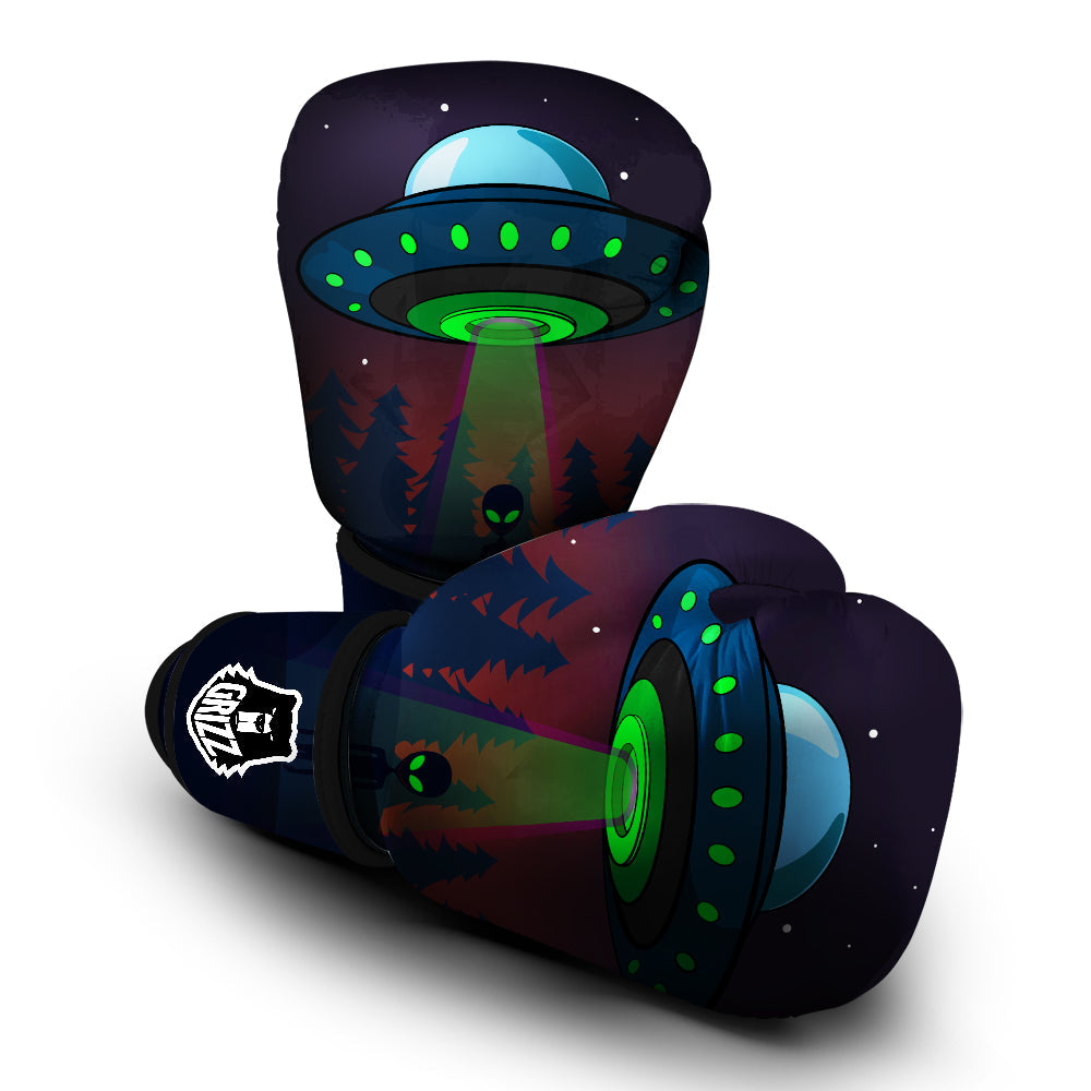 Alien Invasion On Earth Print Boxing Gloves-grizzshop