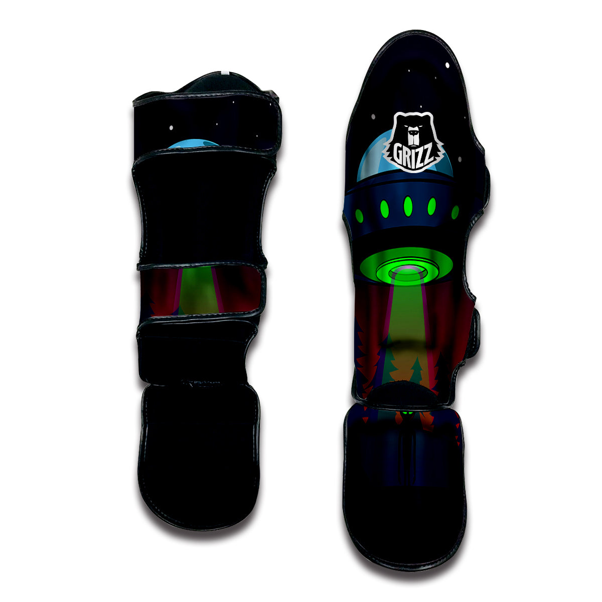 Alien Invasion On Earth Print Muay Thai Shin Guards-grizzshop
