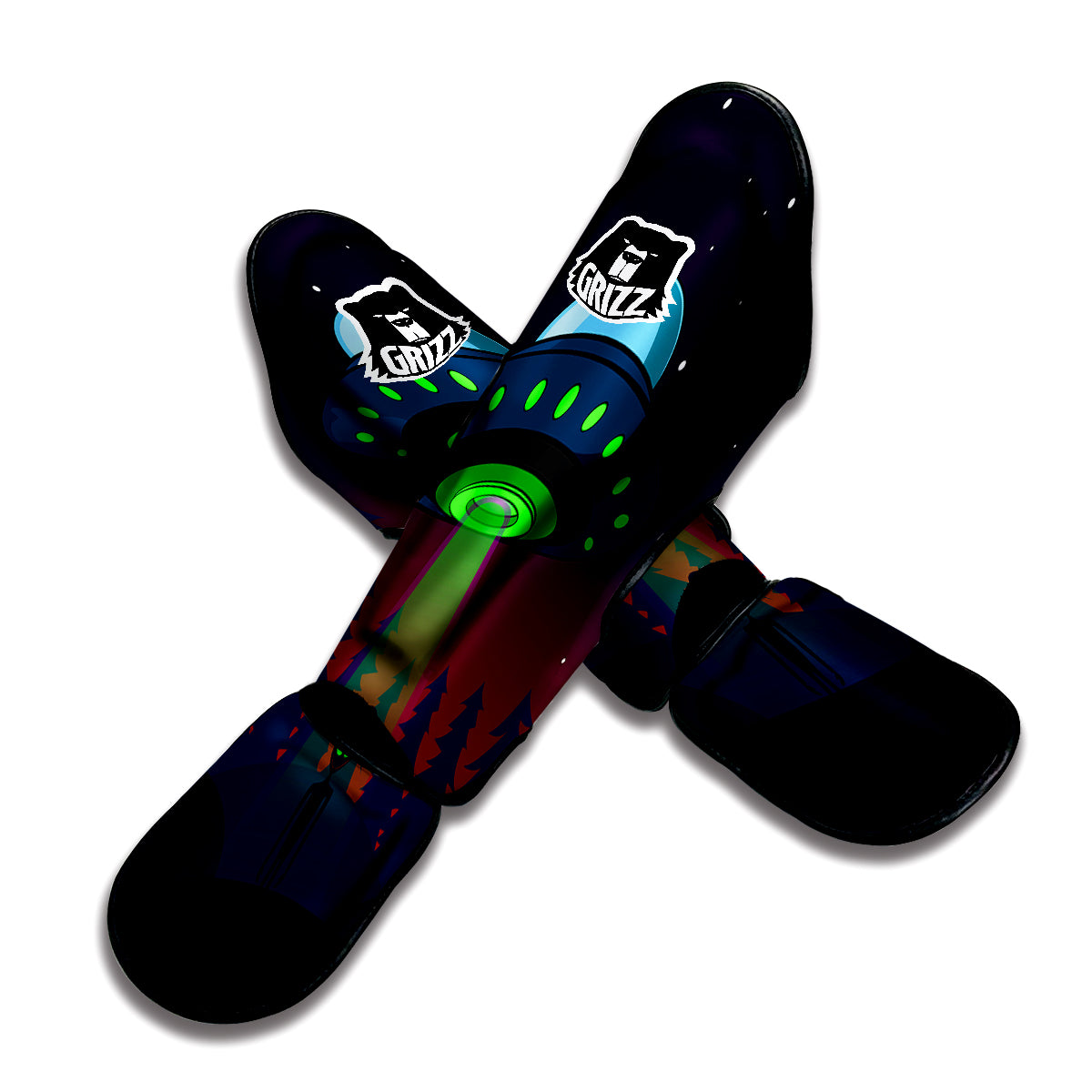 Alien Invasion On Earth Print Muay Thai Shin Guards-grizzshop