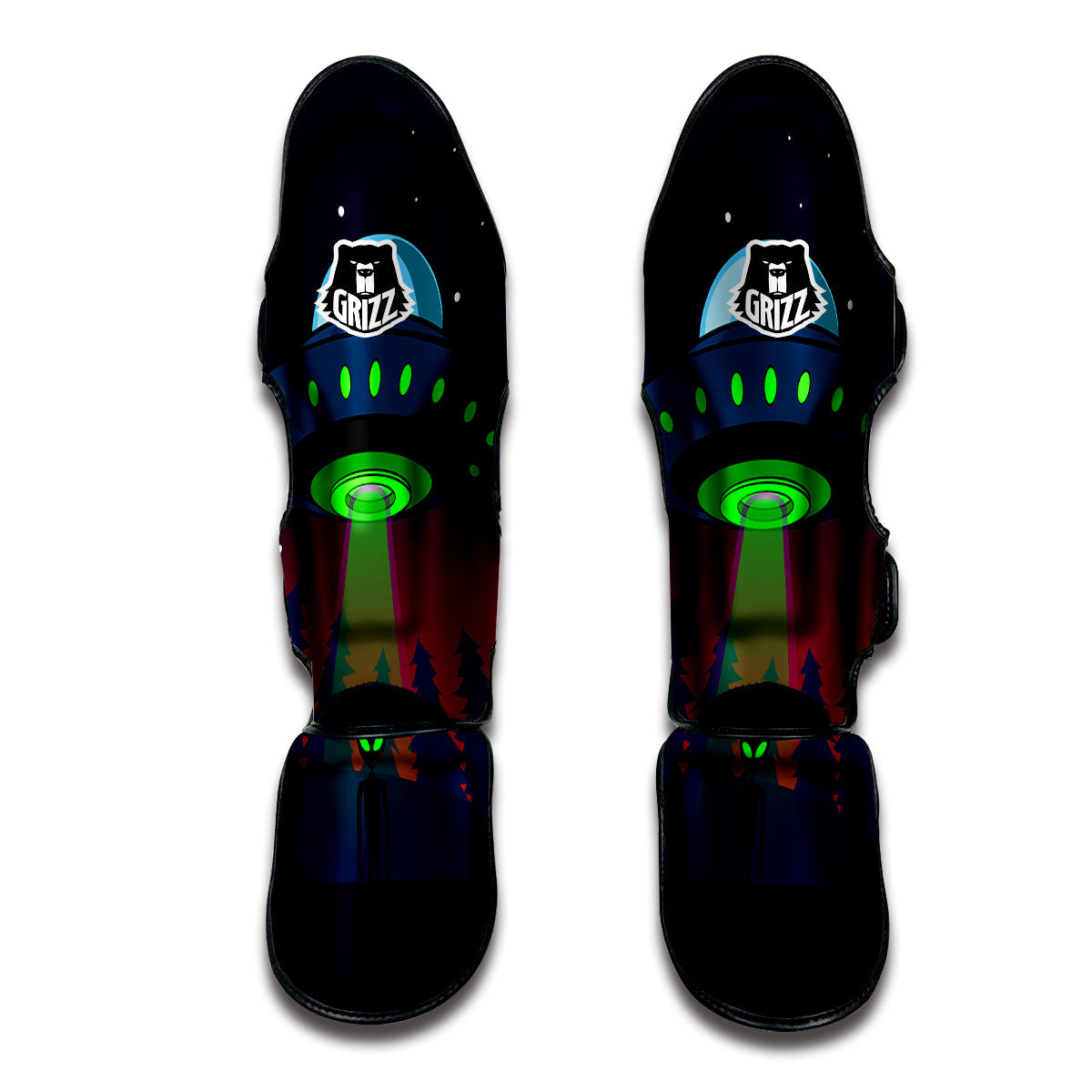 Alien Invasion On Earth Print Muay Thai Shin Guards-grizzshop