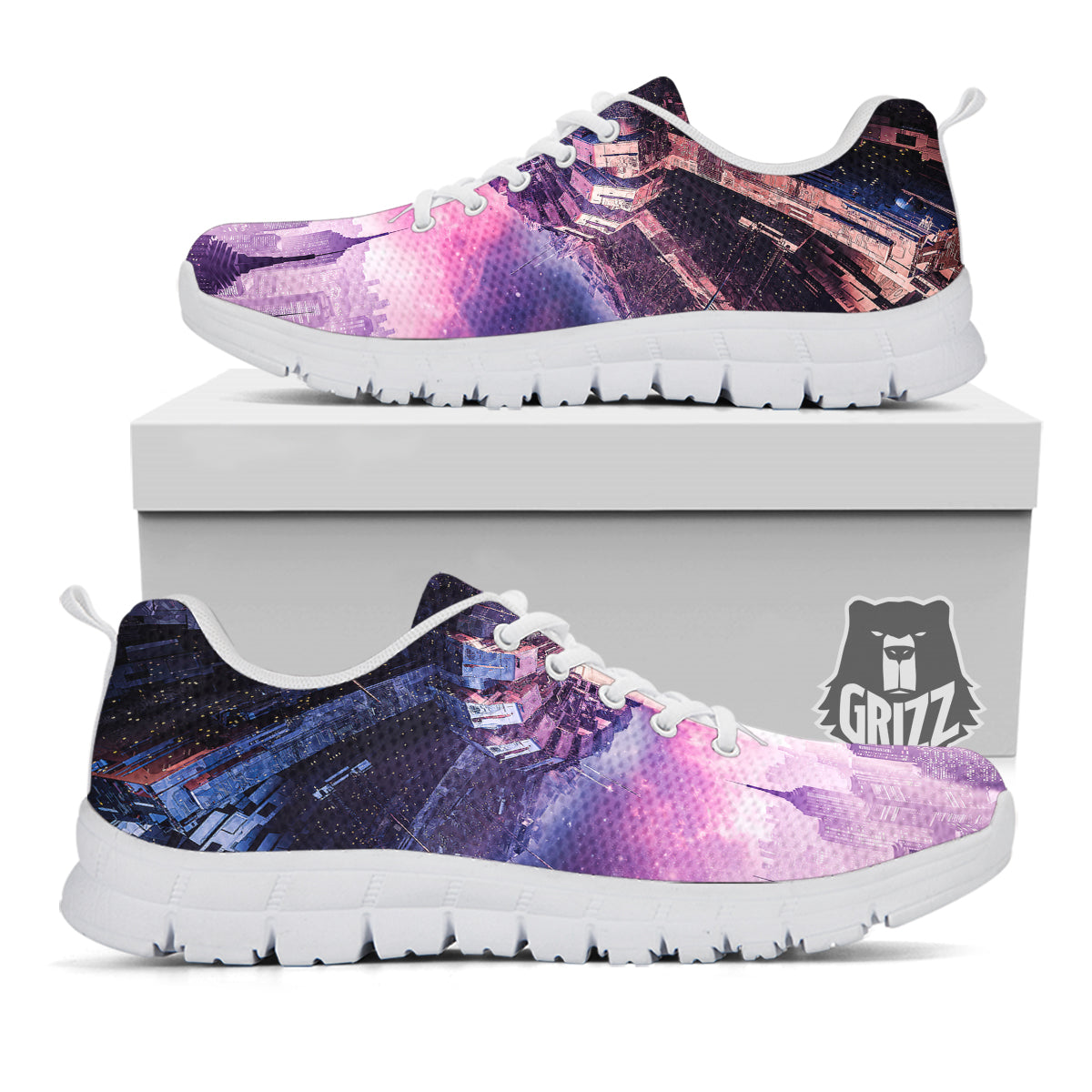 Alien Invasion Print White Sneaker-grizzshop