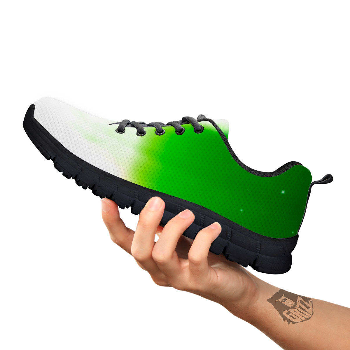 Alien Light Green Print Black Sneaker-grizzshop