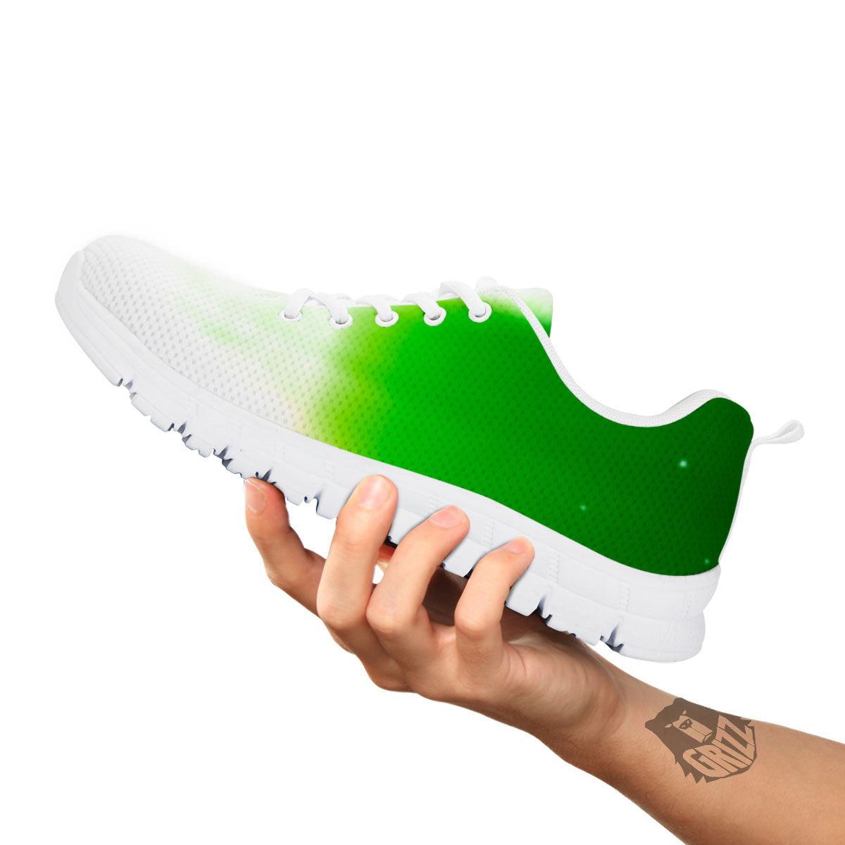 Alien Light Green Print White Sneaker-grizzshop