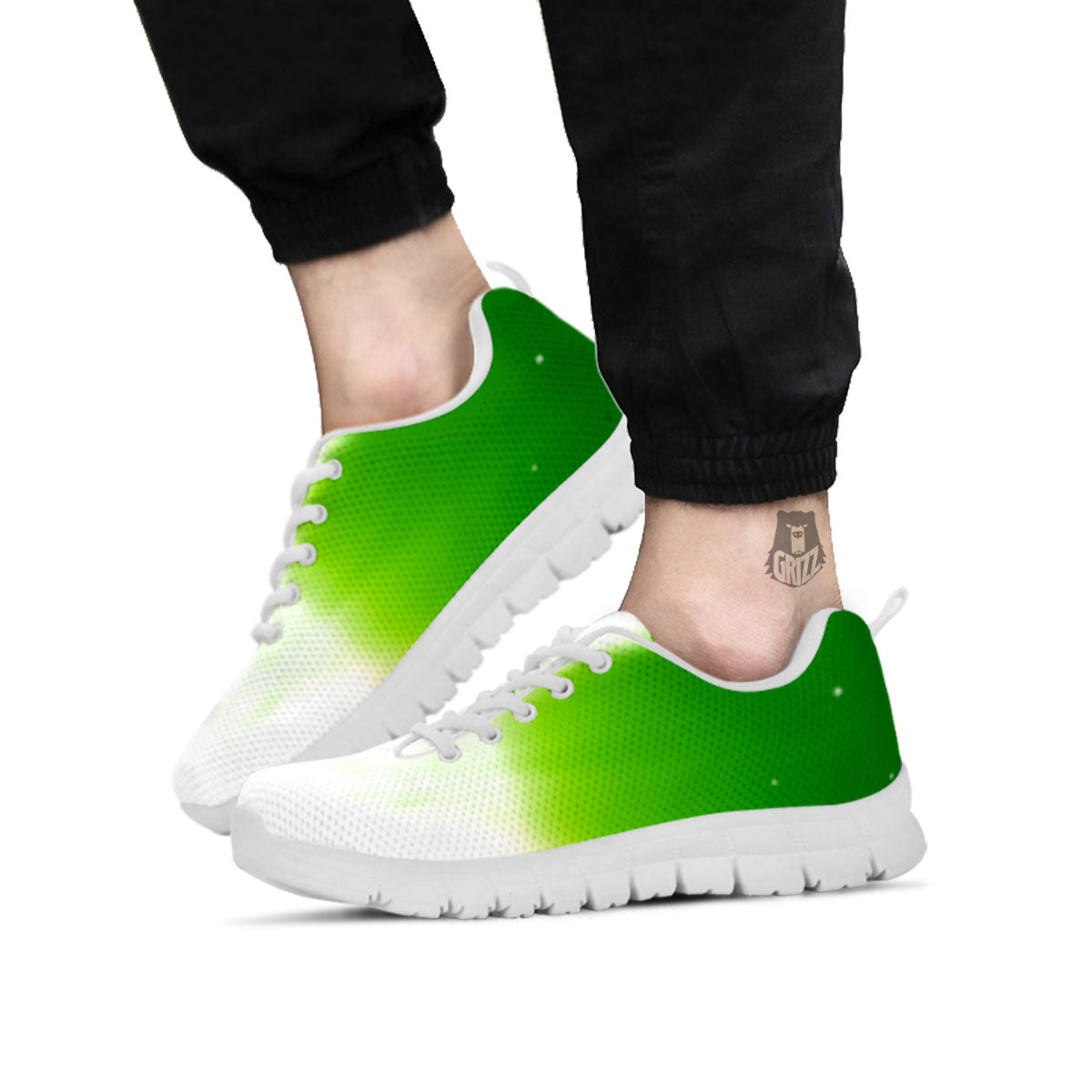 Alien Light Green Print White Sneaker-grizzshop
