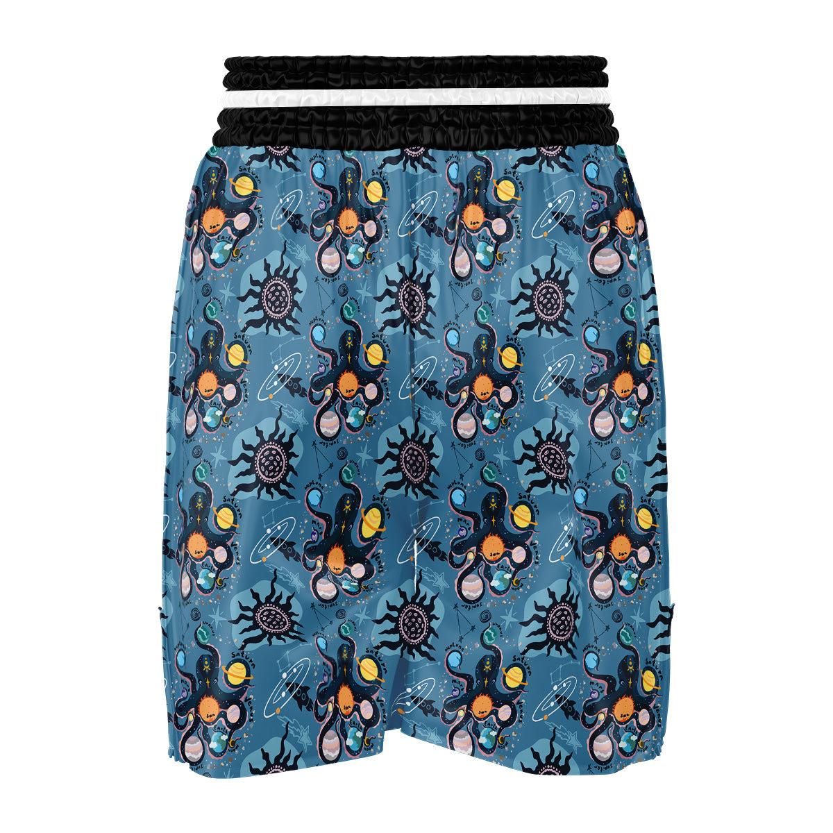 Alien On Planets Print Pattern Boxing Shorts-grizzshop