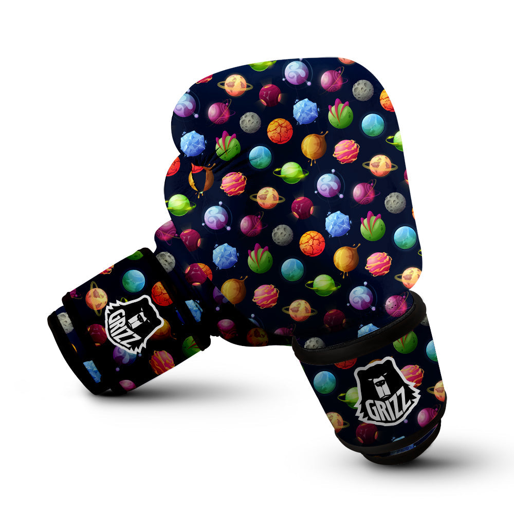 Alien Planets And Stars Print Pattern Boxing Gloves-grizzshop