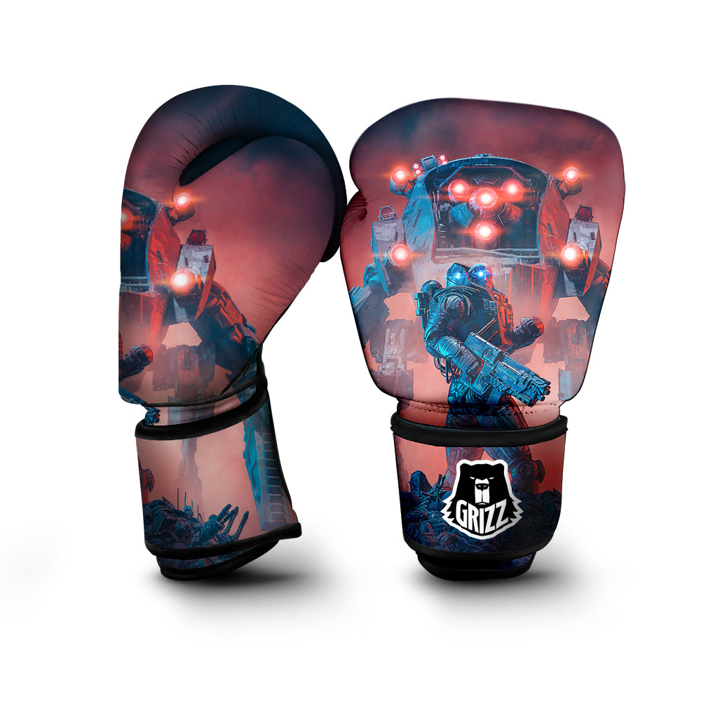 Alien Robot In the battlefield Boxing Gloves-grizzshop