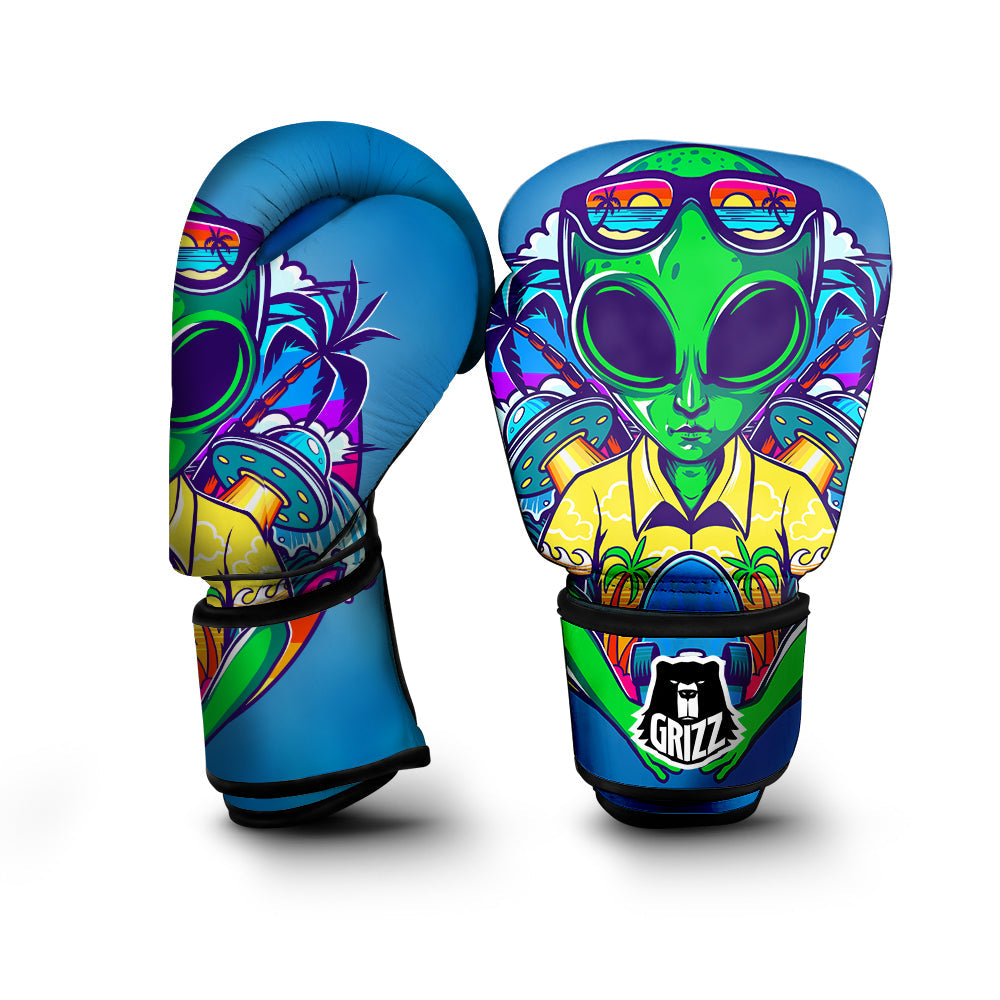 Alien Summer Beach Print Boxing Gloves-grizzshop