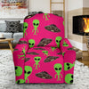 Alien Ufo Pink Pattern Print Recliner Cover-grizzshop