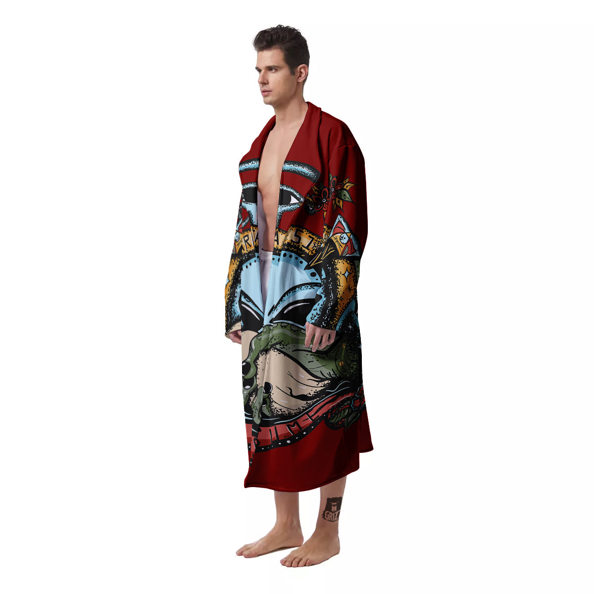 Aliens Area 51 Print Men's Robe-grizzshop