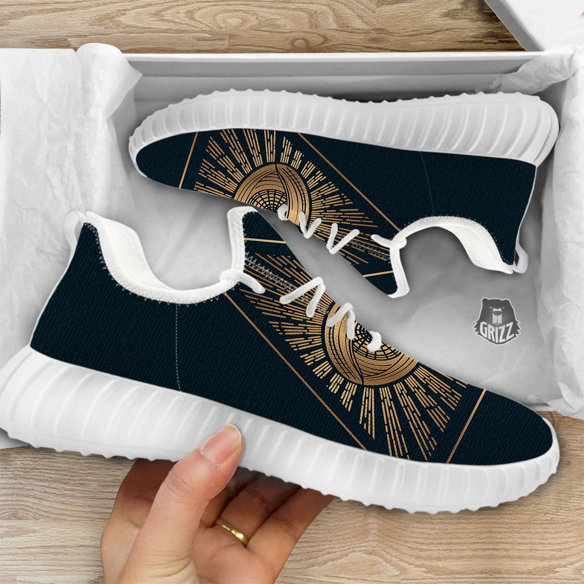 All Seeing Eye Masonic Print White Walking Shoes-grizzshop