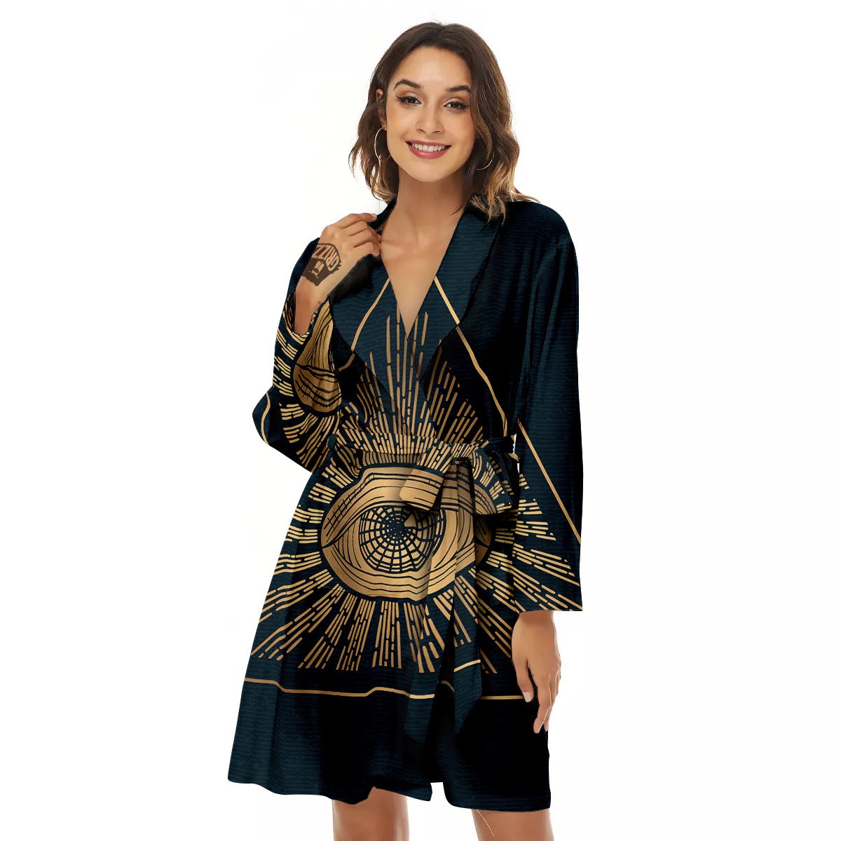 All Seeing Eye Masonic Print Women's Robe-grizzshop