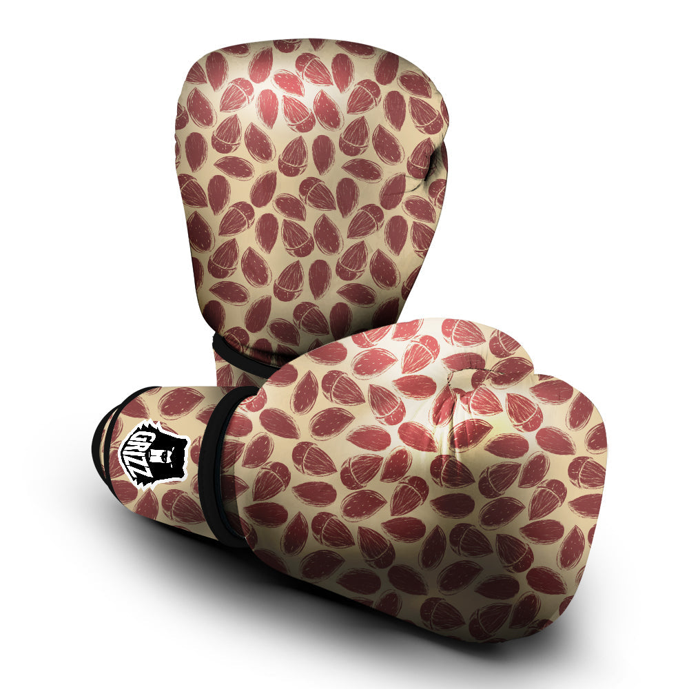 Almond Vintage Print Pattern Boxing Gloves-grizzshop